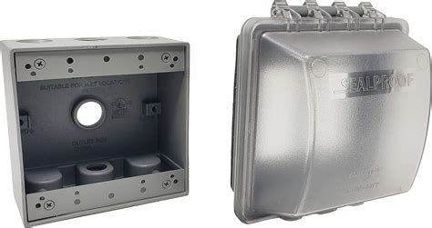 Sealproof Gang Weatherproof Exterior In Use Outlet Cover And Box Kit