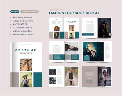 Design De Revista De Moda Minimalista Ou Layout De Lookbook Editorial