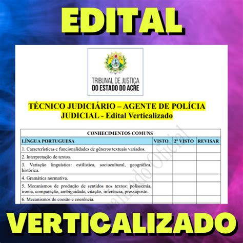 TÉCNICO JUDICIÁRIO AGENTE DE POLÍCIA JUDICIAL TJAC 2024 Edital