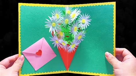 How To Make D Valentine S Flower Card Diy D Flower Pop Up Card