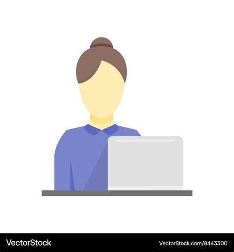 Business Woman Working Icon Royalty Free Vector Image