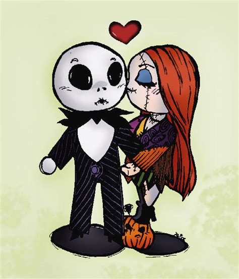 Jack and Sally -coloured- by AllieNine on DeviantArt