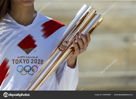 Athens Greece March Olympic Flame Handover Ceremony Tokyo