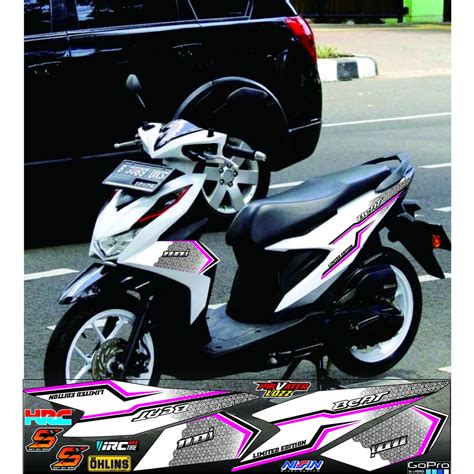 PUTIH STRIPING Sticker HONDA BEAT NEW DELUXE 2020 2022 Variations Of