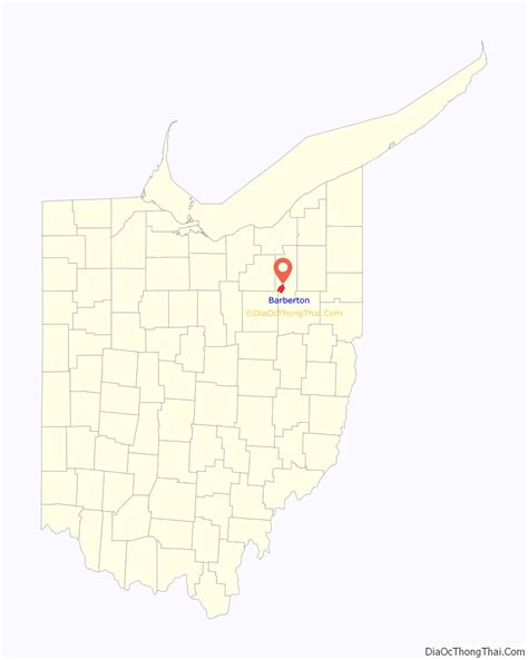 Map of Barberton city, Ohio - Thong Thai Real