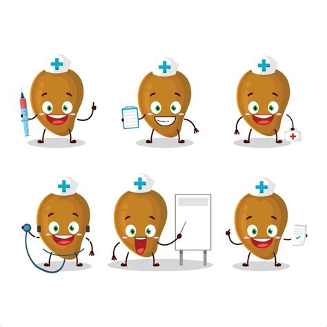 médico profesión emoticon con zapote dibujos animados personaje