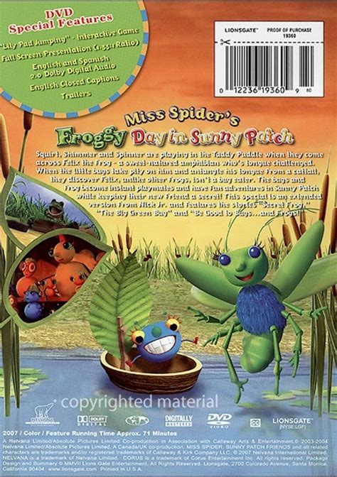 Miss Spider's Sunny Patch Friends: A Froggy Day In Sunny Patch (DVD ...