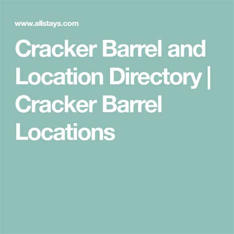 Cracker Barrel and Location Directory | Cracker Barrel Locations ...