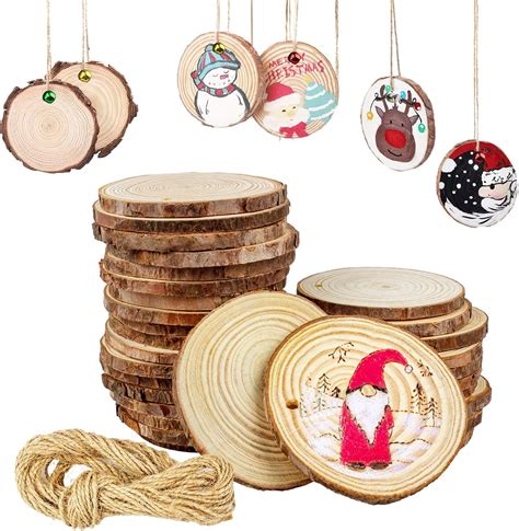 Amazon Natural Wood Slices 30 Pcs 2 4 2 8 Inches Craft Wooden