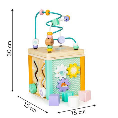 Drewniana Kostka Edukacyjna Sorter Trybiki Puzzle