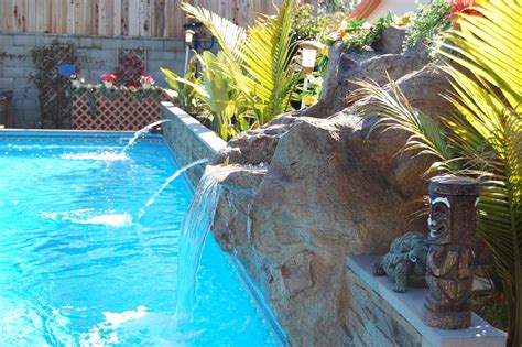 Raised Rock And Waterfall Designed Specifically For The Islander Pool