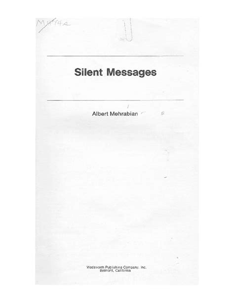 (PDF) Albert Mehrabian Silent Messages