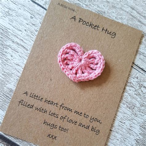 Pocket Hug Heart Thoughtful T Crochet Hug T Etsy Singapore