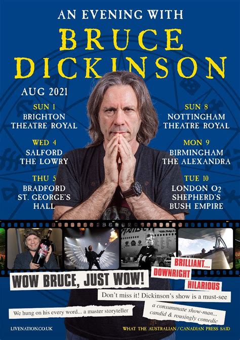 Iron Maiden's Bruce Dickinson announces spoken word UK tour - TGM Radio