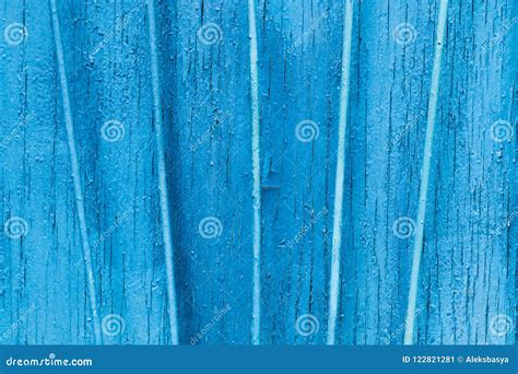 Pintura Azul Agrietada Exfoliating De La Textura Fondo De Madera Del