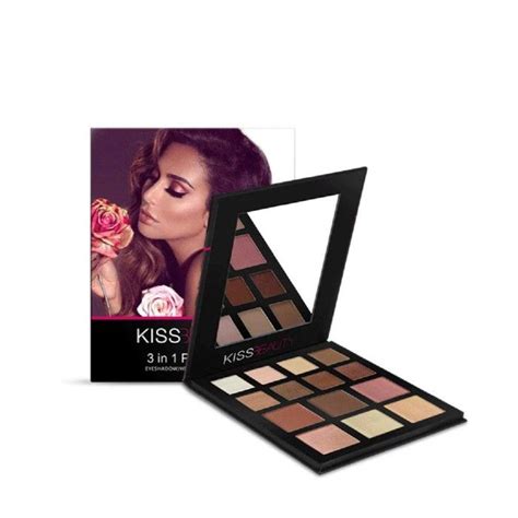 Kiss Beauty 3 In 1 Eyeshadow Highlighter Blusher Palette 1