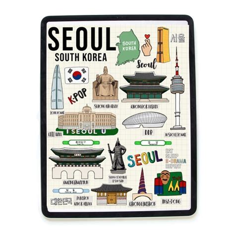 Seoul Seoul Clipart Seoul Digital Sticker Clipart Korean Etsy