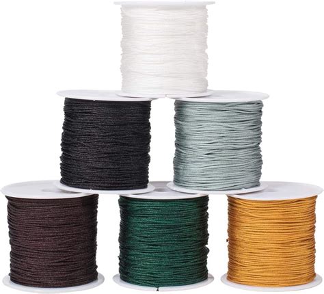 PH PandaHall 6 Colors 0 8mm Nylon String Thread Chinese Knotting Cord