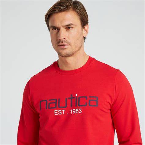 Nautica Erkek Kirmizi Standart Fit Uzun Kollu Sweatshirt M Kc T