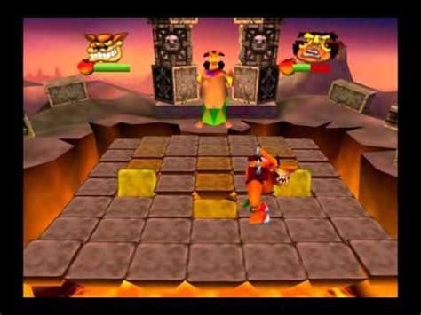 Crash Bash Warp Room 1 Ruins 13 Boss Papu Papu YouTube