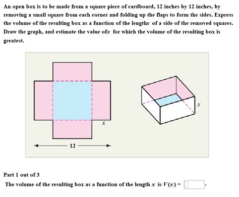 Solved An Open Box Is To Be Made From A Square Piece Of Chegg