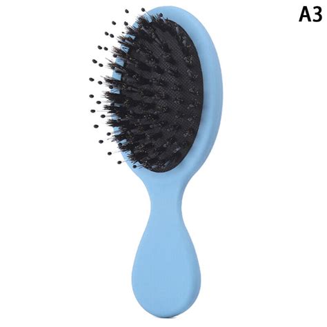 Pc Oval Boar Bristle Nylon Hair Comb Mini Anti Static Hair Scalp