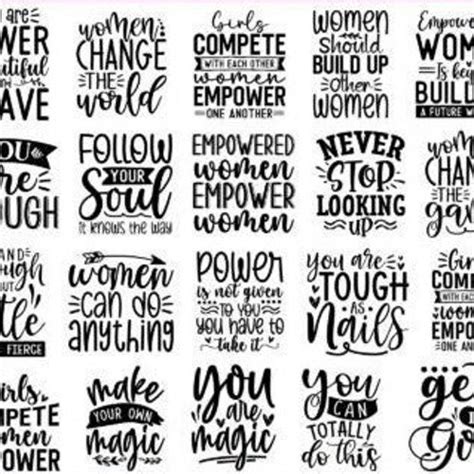 Empowerment Women Quotes Svg Bundleempowered Women Empower Etsy