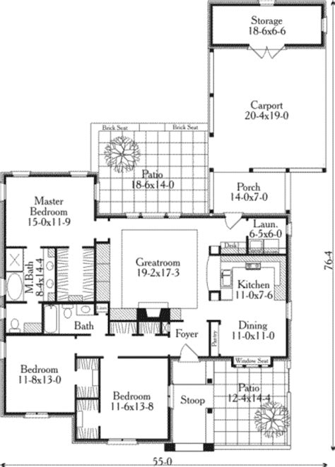 European Style House Plan 3 Beds 2 Baths 1702 Sqft Plan 406 289