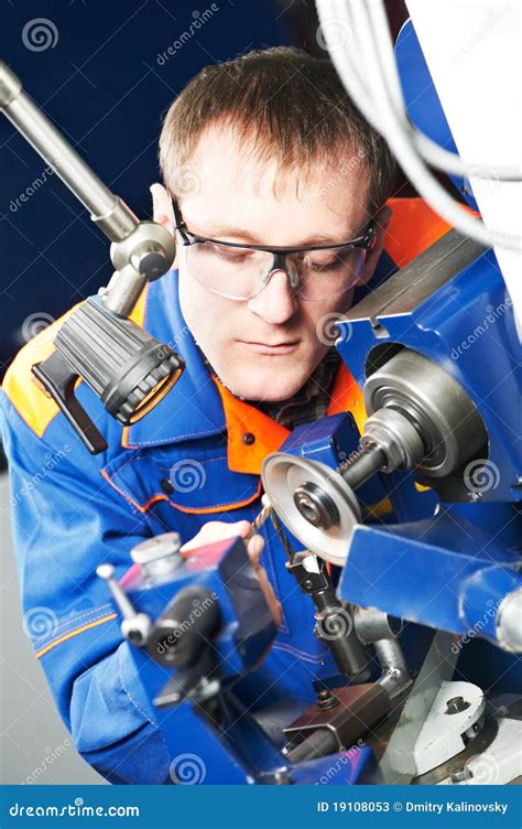 worker  machine tool operating stock image image  machine