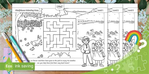 Spring Mindfulness Colouring Maze Bumper Pack Twinkl