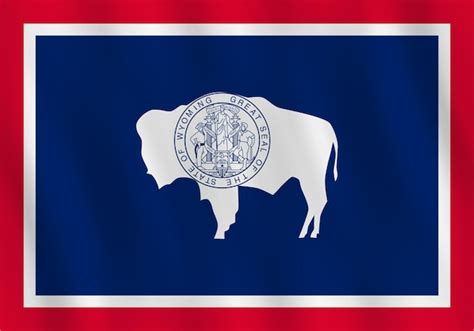 Bandera del estado de wyoming con efecto ondulado proporción oficial