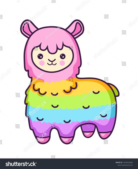 Kawaii Rainbow Llama Alpaca Cute Cartoon