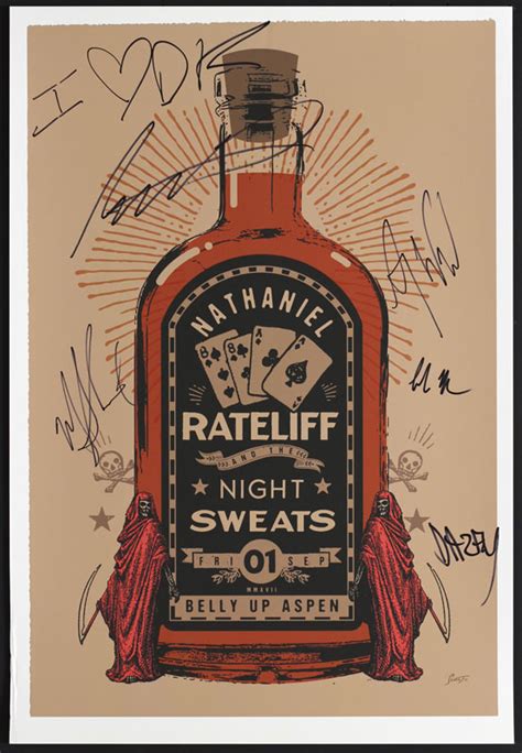 Scrojo Nathaniel Rateliff And The Night Sweats Autographed Poster