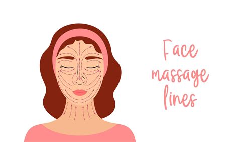 Face Massage Lines Vector Illustration Rules Of Anti Ageing Facial