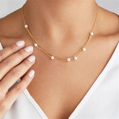 Rose Gold Pearl Necklace Rose Gold Caged June Birthstone White Pearl