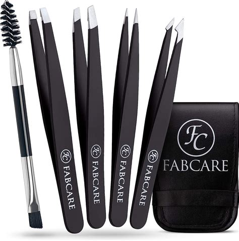 Fabcare Kit De Pinces Sourcils Avec Tui Pi Ces Pointe