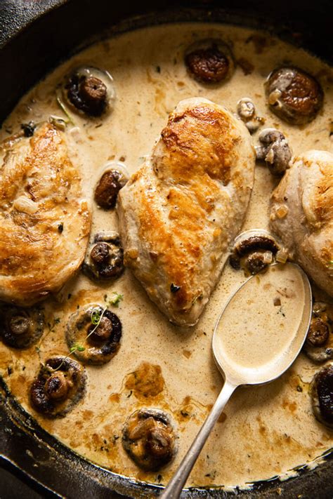 Chicken Supreme With Mushrooms In White Wine Cream Sauce Vikalinka