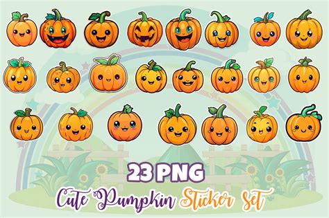 Cute Halloween Pumpkin Sticker Pack Png Graphic By Creative Express