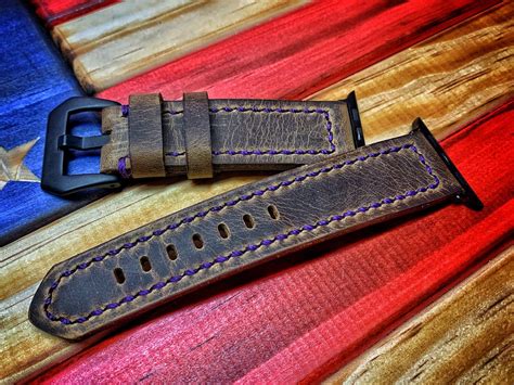 Custom Leather Apple Watch Band w/Hardware | Man Belt & Leather