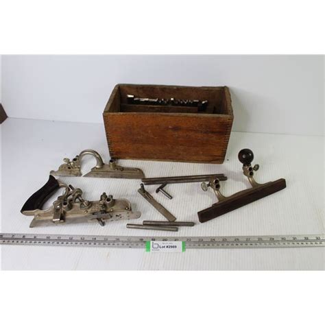 Stanley No45 Combination Plane Extra Cutters In Wooden Box