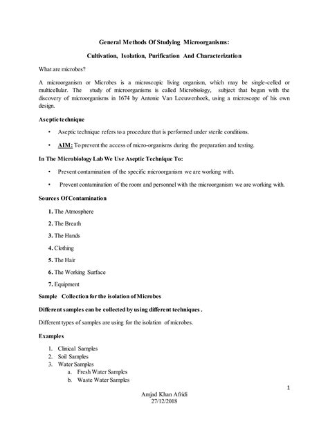 Cultivation Isolation Purification And Characterization Of