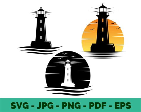 Lighthouse SVG Leuchtturm SVG Nautical Marine Ocean Sea