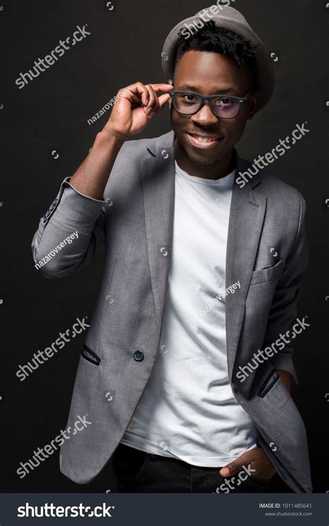 Closeup Portrait Handsome Black Man Charming Stock Photo 1011485641