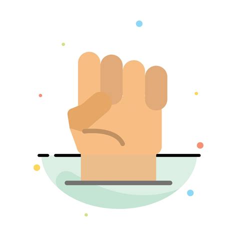 Freedom Hand Human Power Strength Abstract Flat Color Icon Template