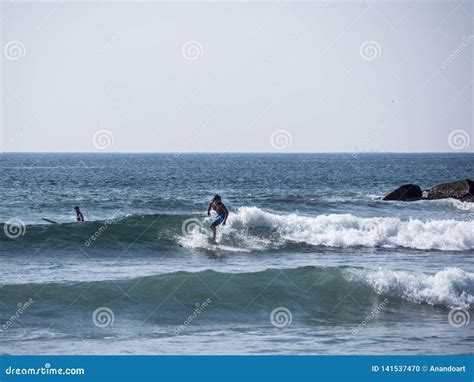 Surfing at the Beach of Mirissa Editorial Image - Image of surf, summer ...