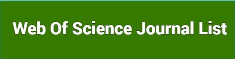 Web Of Science Journal List