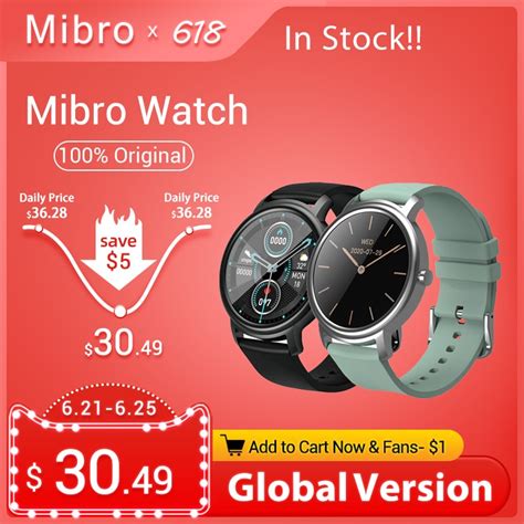 Original Mibro Air Smart Watch Men Women Sport Ip Waterproof