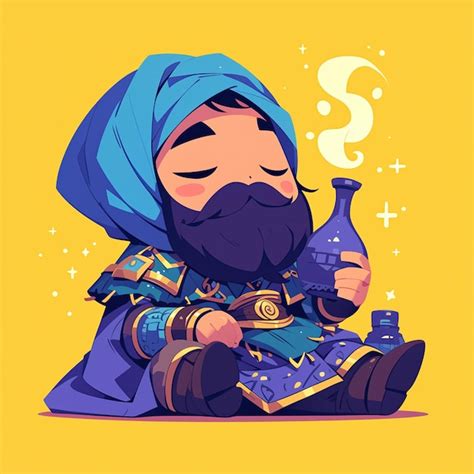 Premium Vector Moroccan Man Wearing A Djellaba As A Merchant