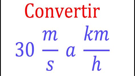 Como Convertir Unidades De Velocidad M S A Km H YouTube