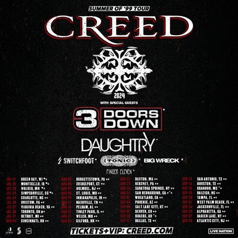 CREED Unveils The Highly Anticipated 2024 Summer Of 99 Tour